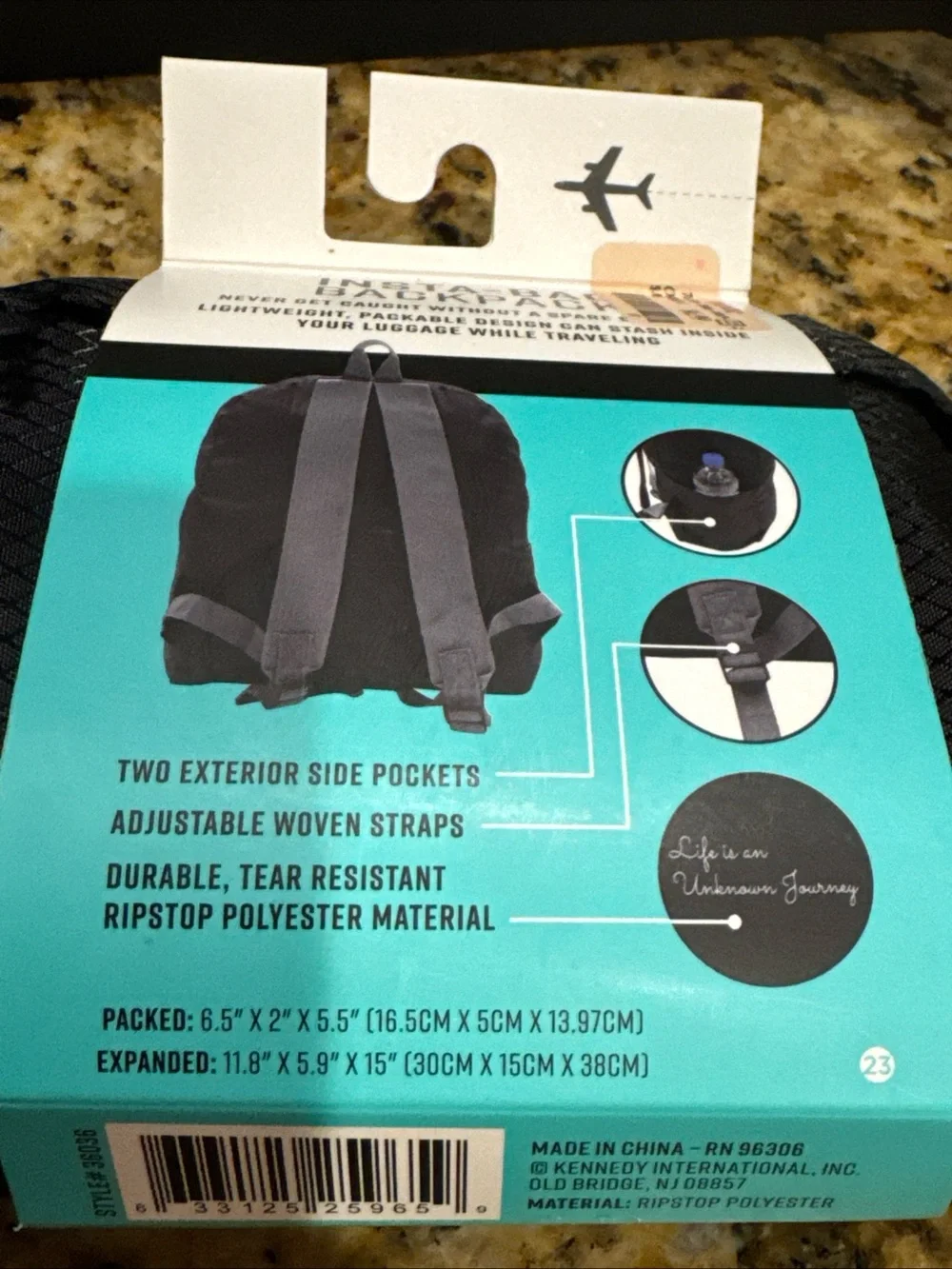 G/FORE Insta-Bag Packable Backpack - Black- NEW: never opened